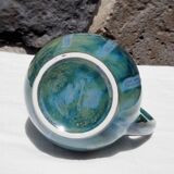 Blue ceramic melon pitcher