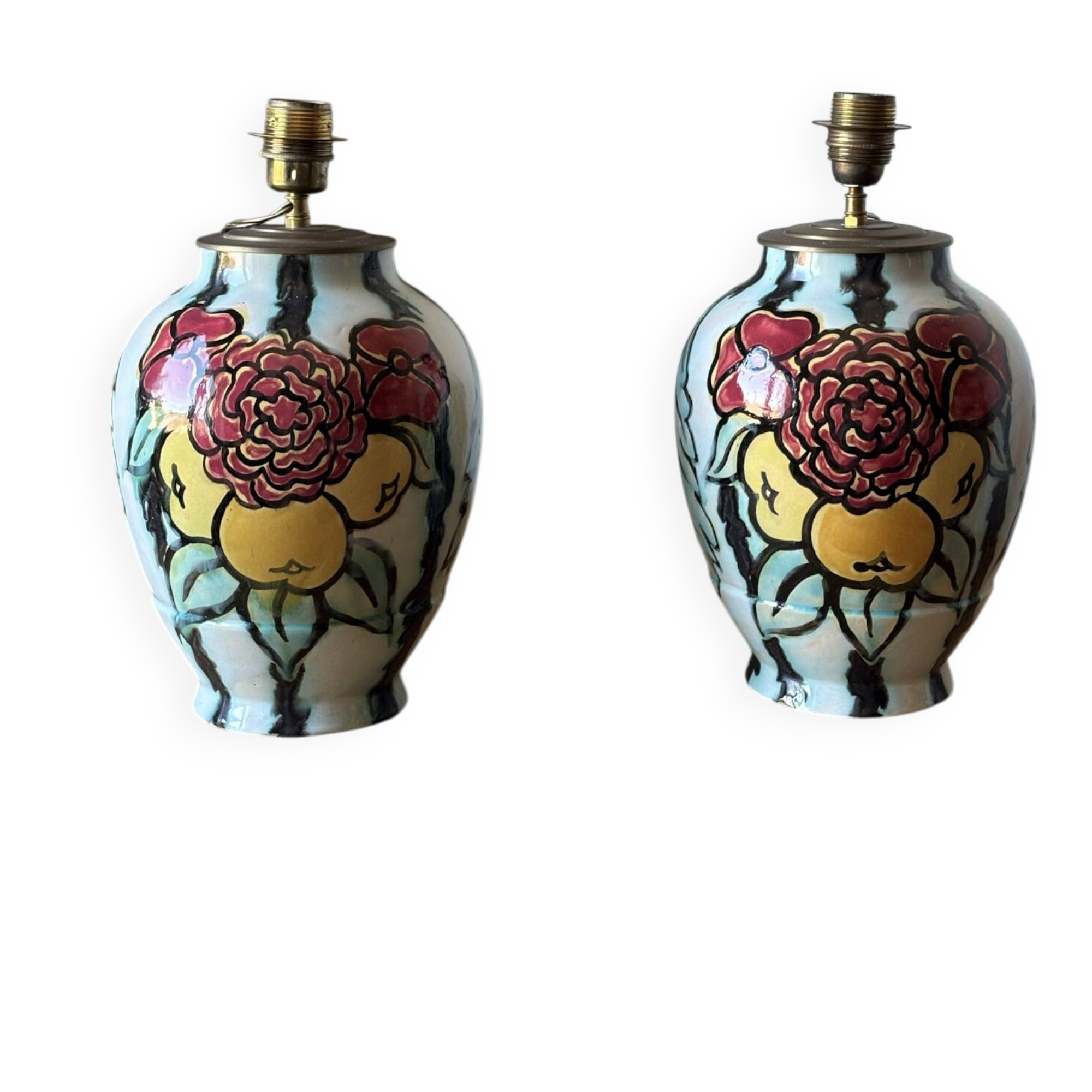 Desvres ceramic lamps - Henri Delcourt
