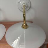 White opaline wall lights