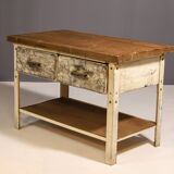 Table de cuisine industrielle en fer des années 1950, Tchécoslovaquie