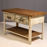 Table de cuisine en fer industriel des années 1950, Tchécoslovaquie