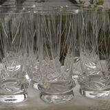 Lot de 6 verres à orangeade en cristal de daum france. modèle sorcy gravé.