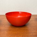 Modern mid-century red enamel bowl sets by Kaj Franck for Finel, Finland, 1960s, set of 4.