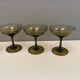 Champagne bowl glasses in emerald green color, they are estimated from the 1950-60s