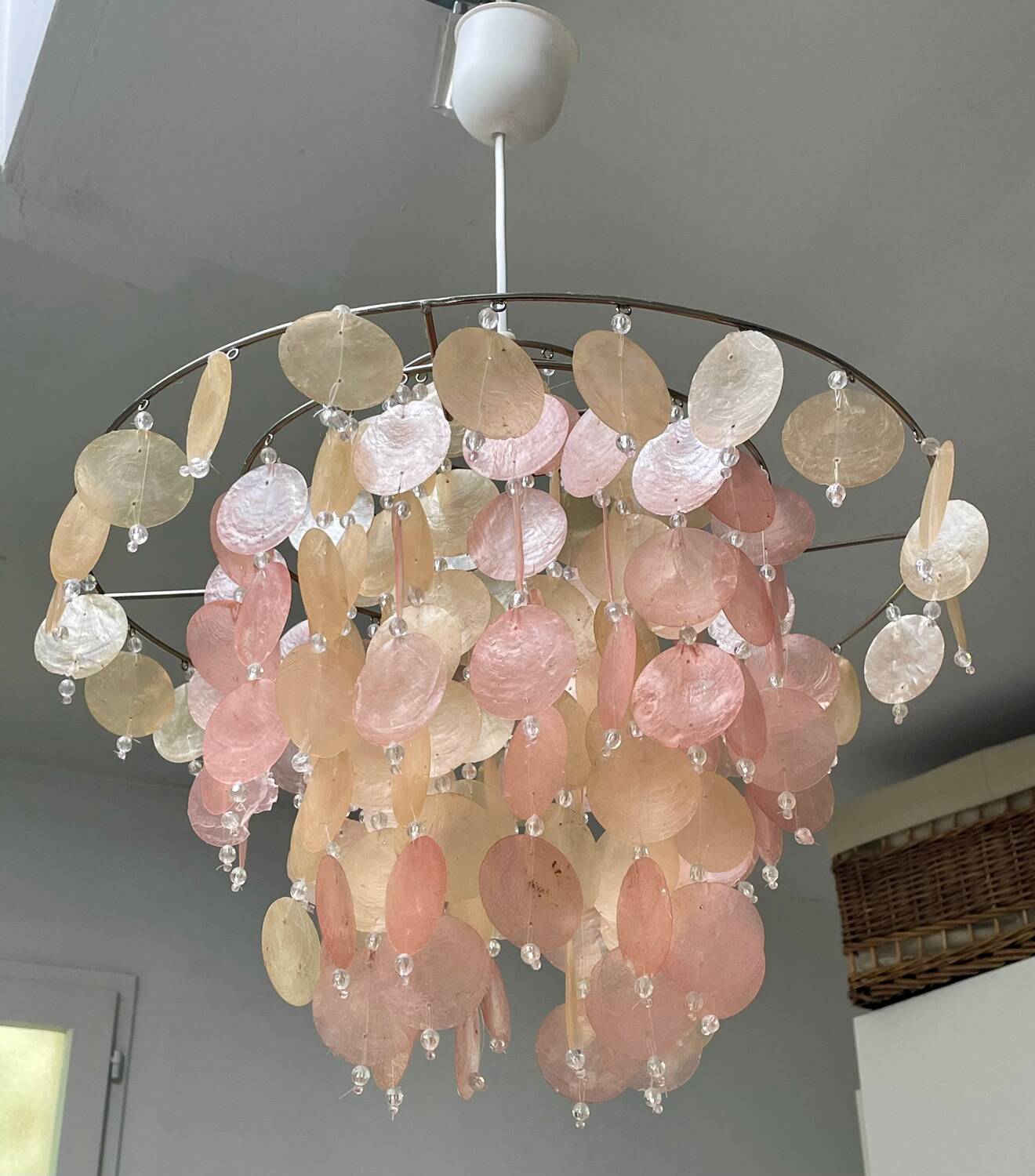 Mother-of-pearl tassel chandelier