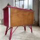 Commode rotin rose vintage