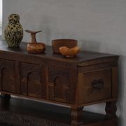 Danish baroque oak buffet from the early 18th century, carved details, 1700-1750.