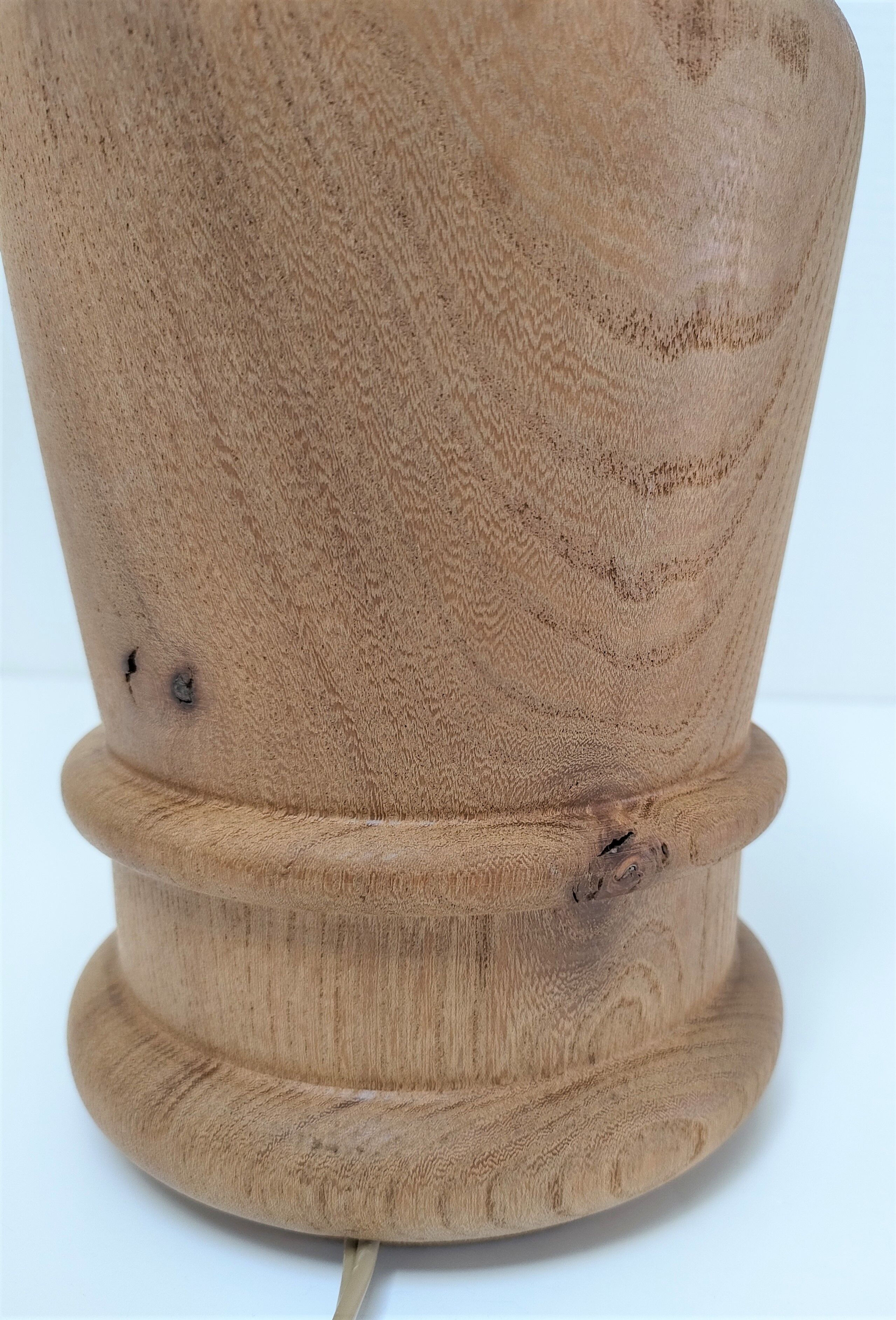 Lamp foot shape potiche solid wood turned vintage