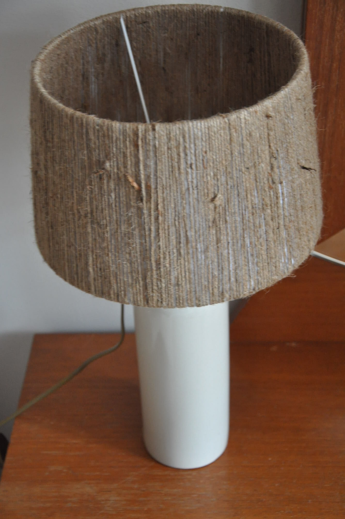 Vintage stoneware bottle lamp