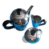 Baumlin nickel chrome 3-piece service - coffee/tea maker, milk jug, sugar bowl