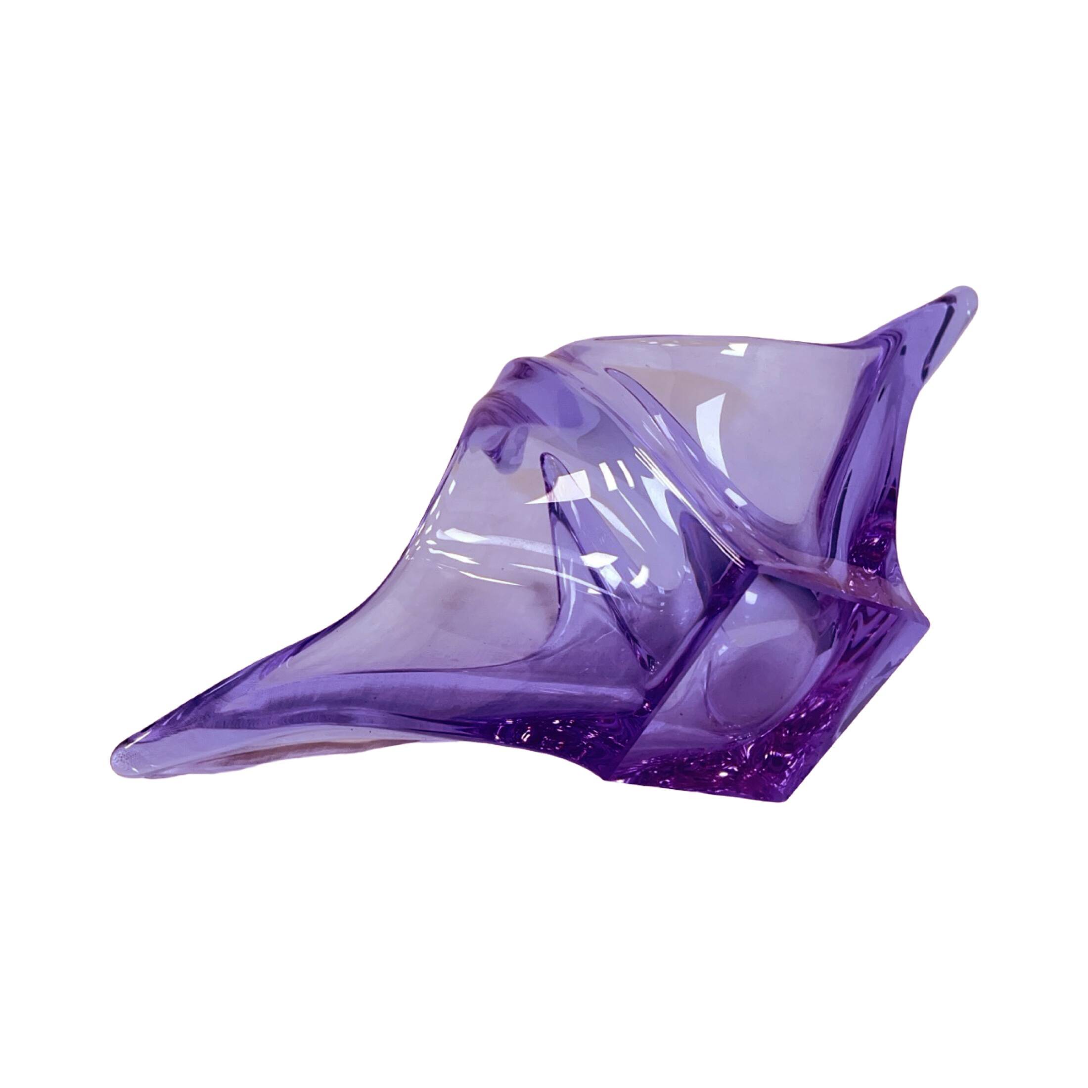 Bowl, basket, neodymium glass, Zelezný Brod ZBS, designed by M. Klinger, Cz