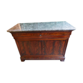 Chest of drawers bahut louis philippe in mahogany gray marble of the nineteenth century