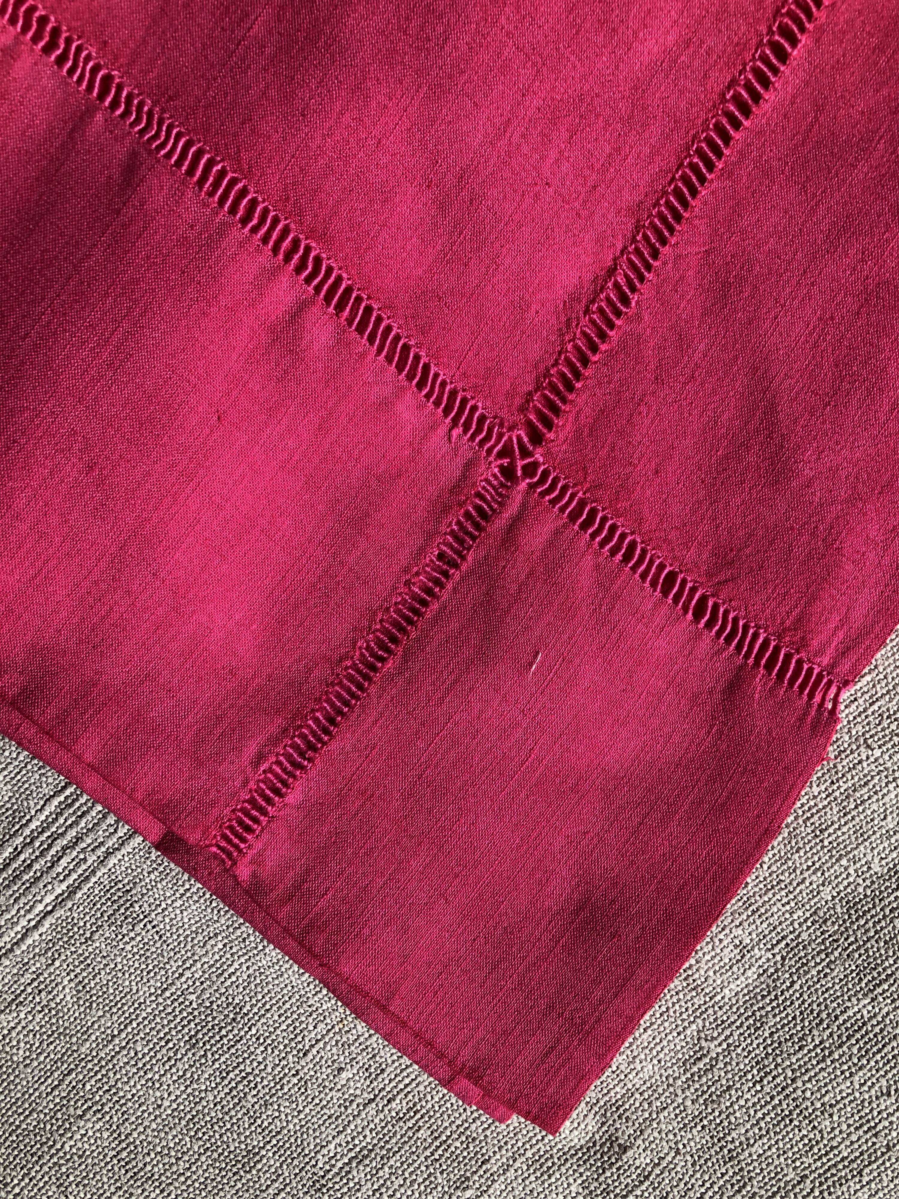 Antique Linen and Cotton Sheet Dyed in Fuchsia