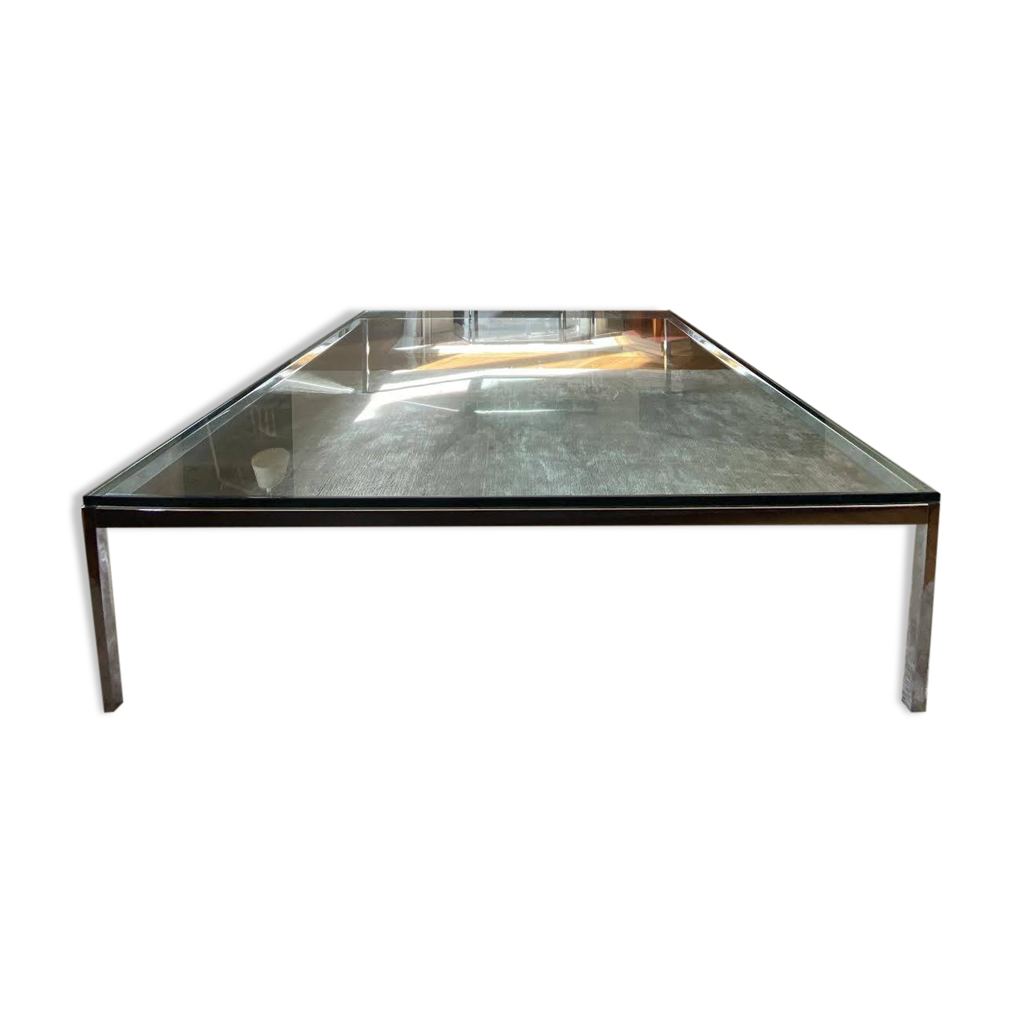 Florence glass coffee table by knoll 120x120