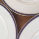 Six blue and gold Limoges porcelain dinner plates