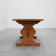 20th Century French oak trestle table with scalloped legs and plank top