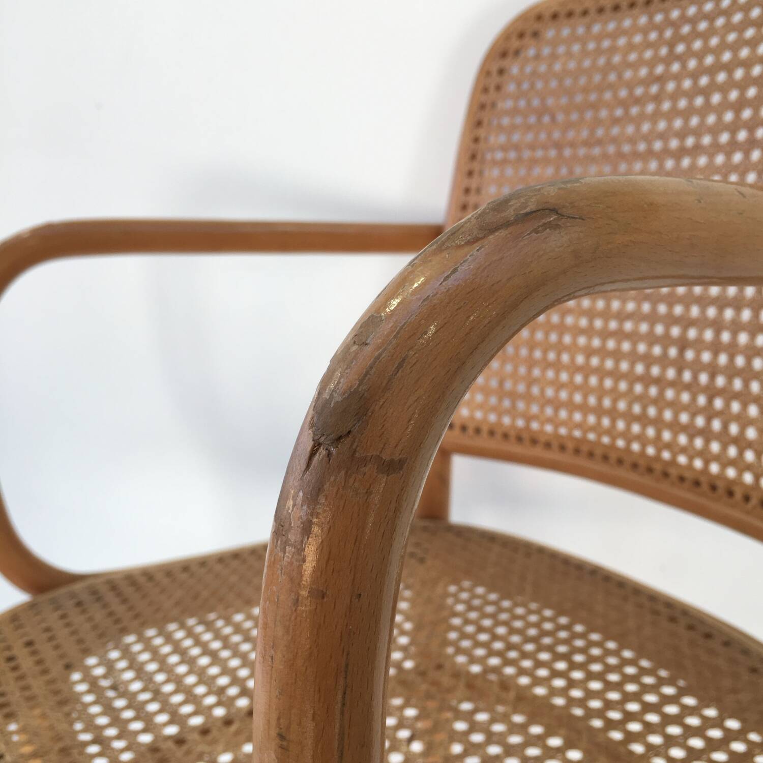 Bentwood and cane armchair