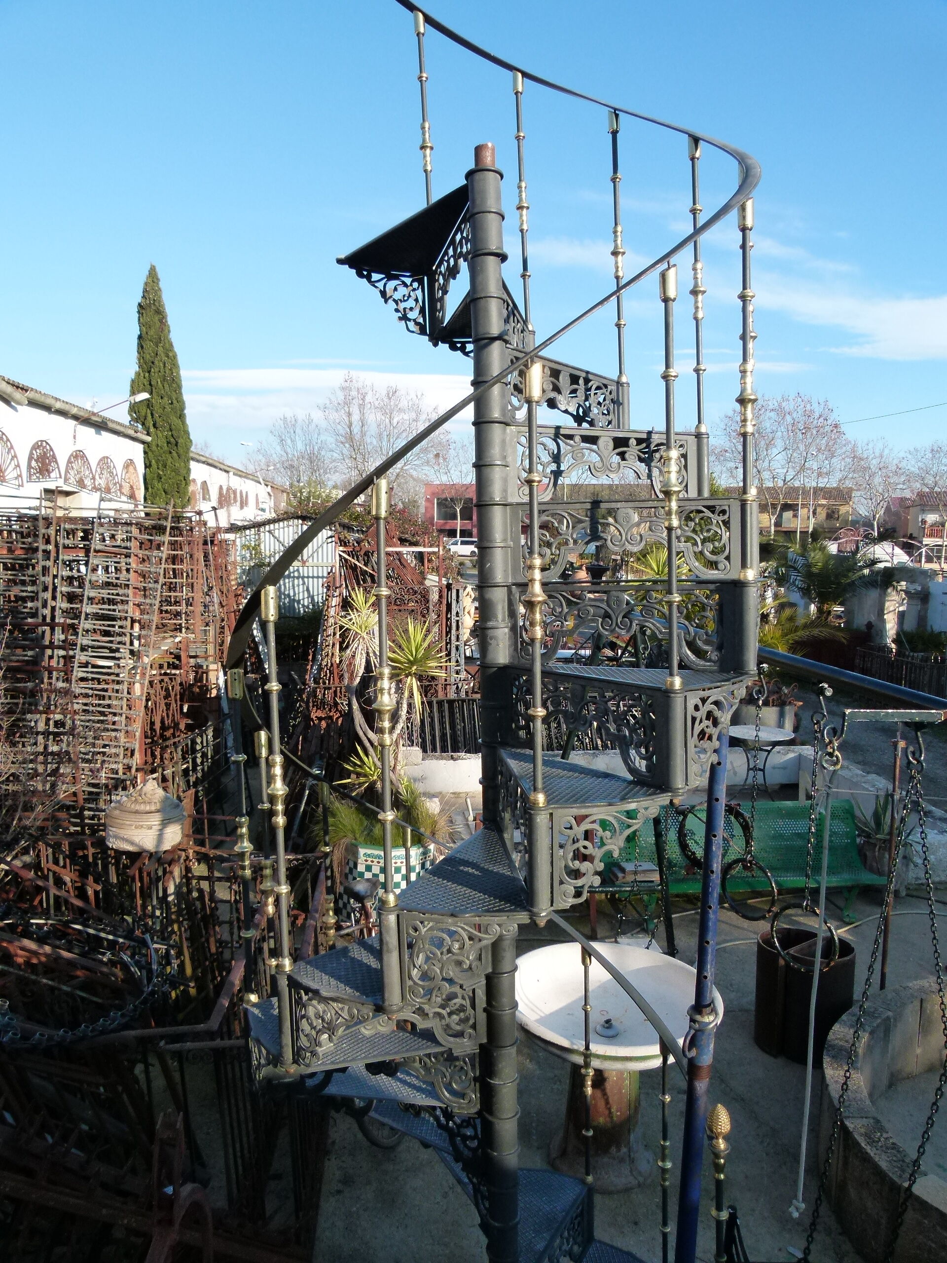 Cast iron spiral staircase