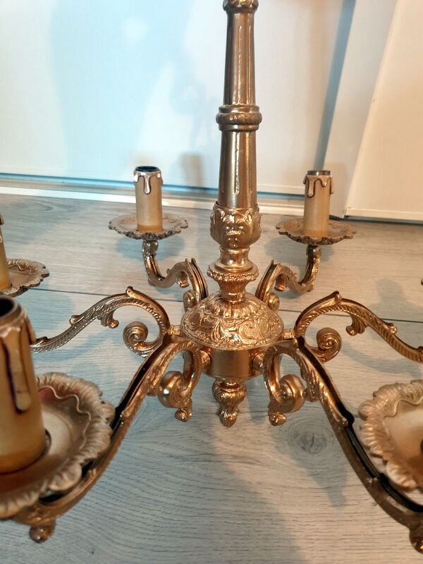 Louis XV-style bronze chandelier - Rococo - 6 branches