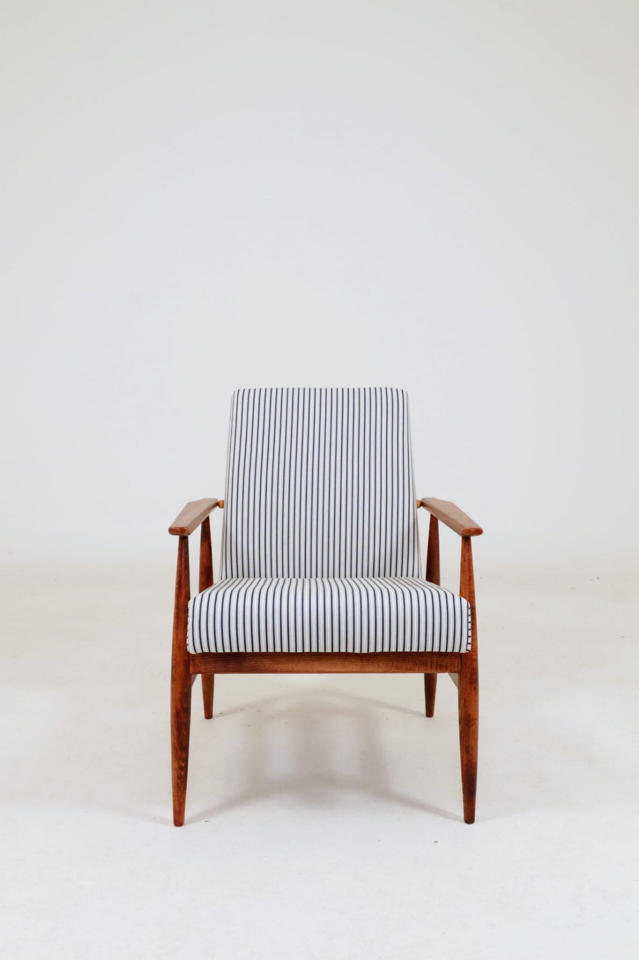 Fauteuil & Repose-pieds tissu cotton rayé