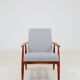 Fauteuil & Repose-pieds tissu cotton rayé