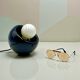 Vintage Blue Ceramic Lamp from Italy, 1970s