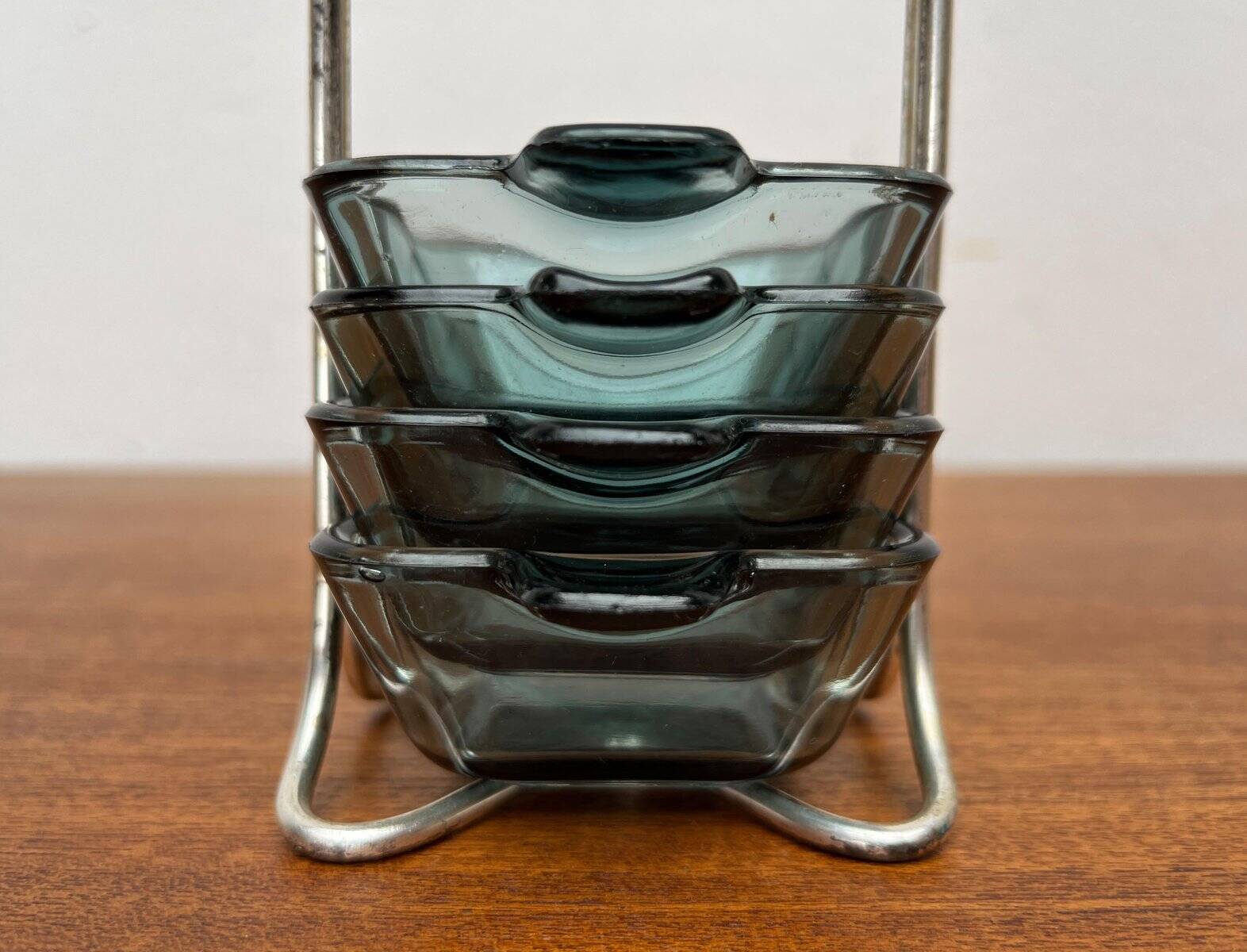 Stackable German ashtrays from the mid-century by Wilhelm Wagenfeld for WMF, 1960s, set of 5.