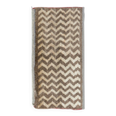Vintage Handmade Turkish Tulu Accent Rug in Brown and Beige with Zigzag Design. 100% Wool