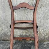 Chaise ancienne, restaurée, assise corde, fin XIXème s.