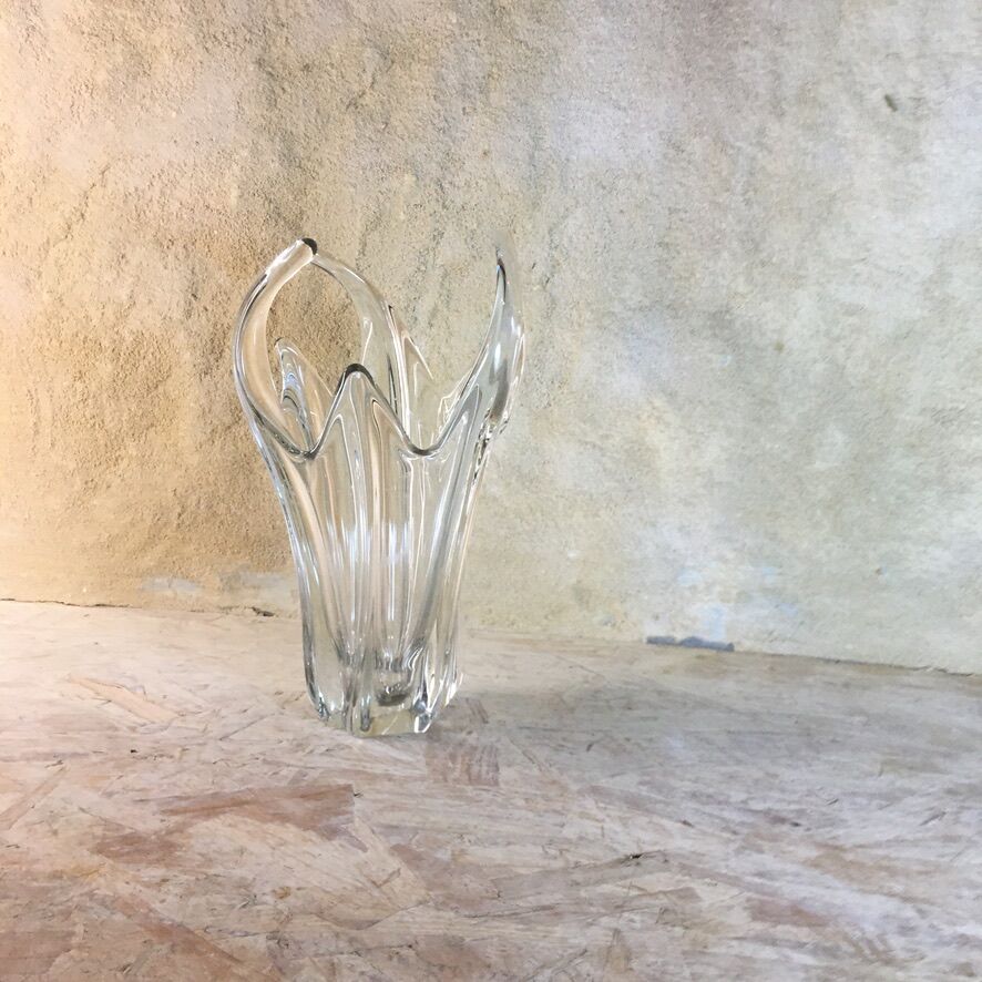 Free-form Daum style crystal vase
