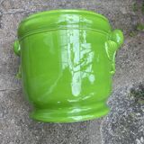 Cache-pot vert vernissé