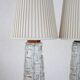 Mid-century modern Scandinavian teak and glass table lamps, set of 2