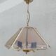 Vintage chandelier 70/80 gilded and smoked glass