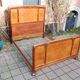 Art Nouveau period bed in mahogany and elm burl from the 1900s