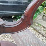 Table de chevet, table d'appoint ancienne style Louis XVI en bois et plateau en marbre