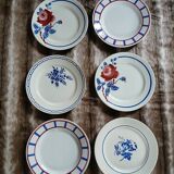 6 mismatched antique dinner plates
