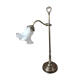 Bronze and brass desk lamp, tulip in glass paste 1930