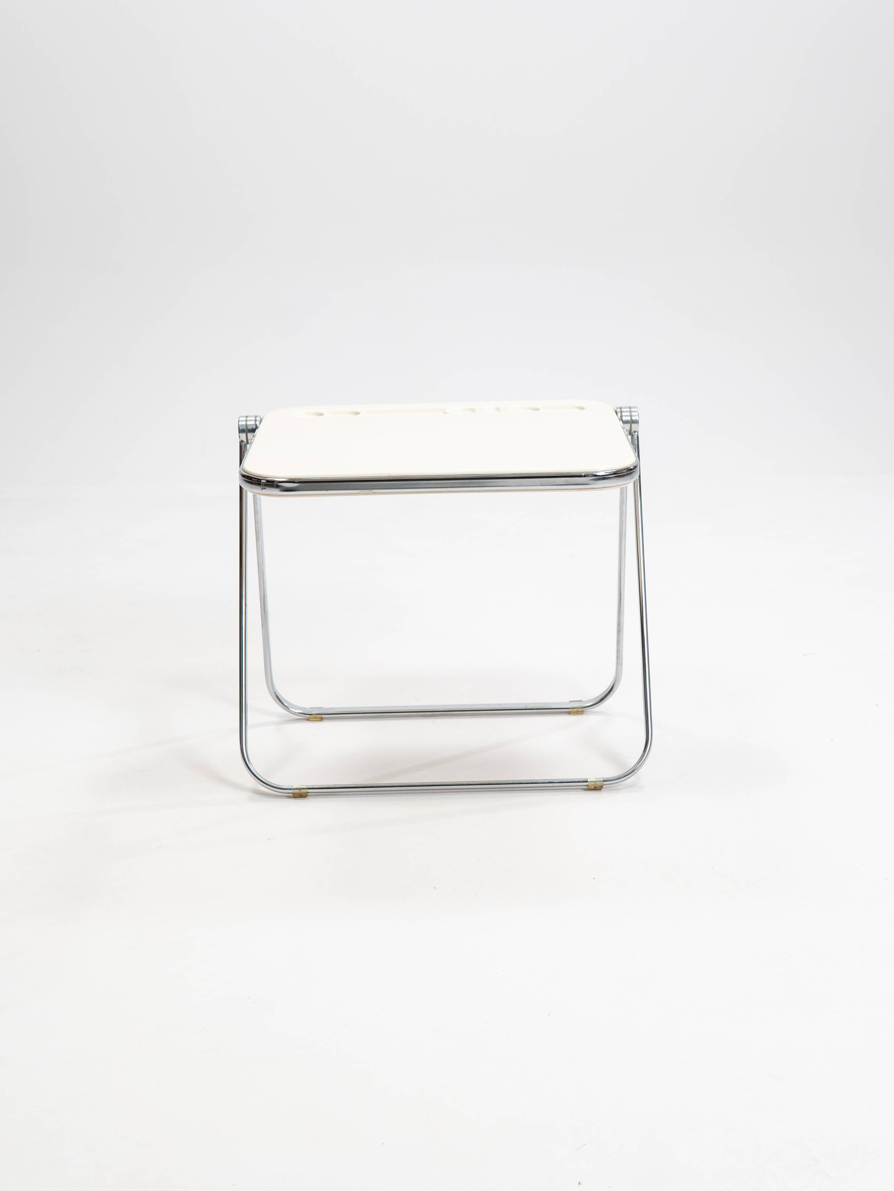 Vintage beige Platone folding desk by Giancarlo Piretti for Anonima Castelli, 1970s