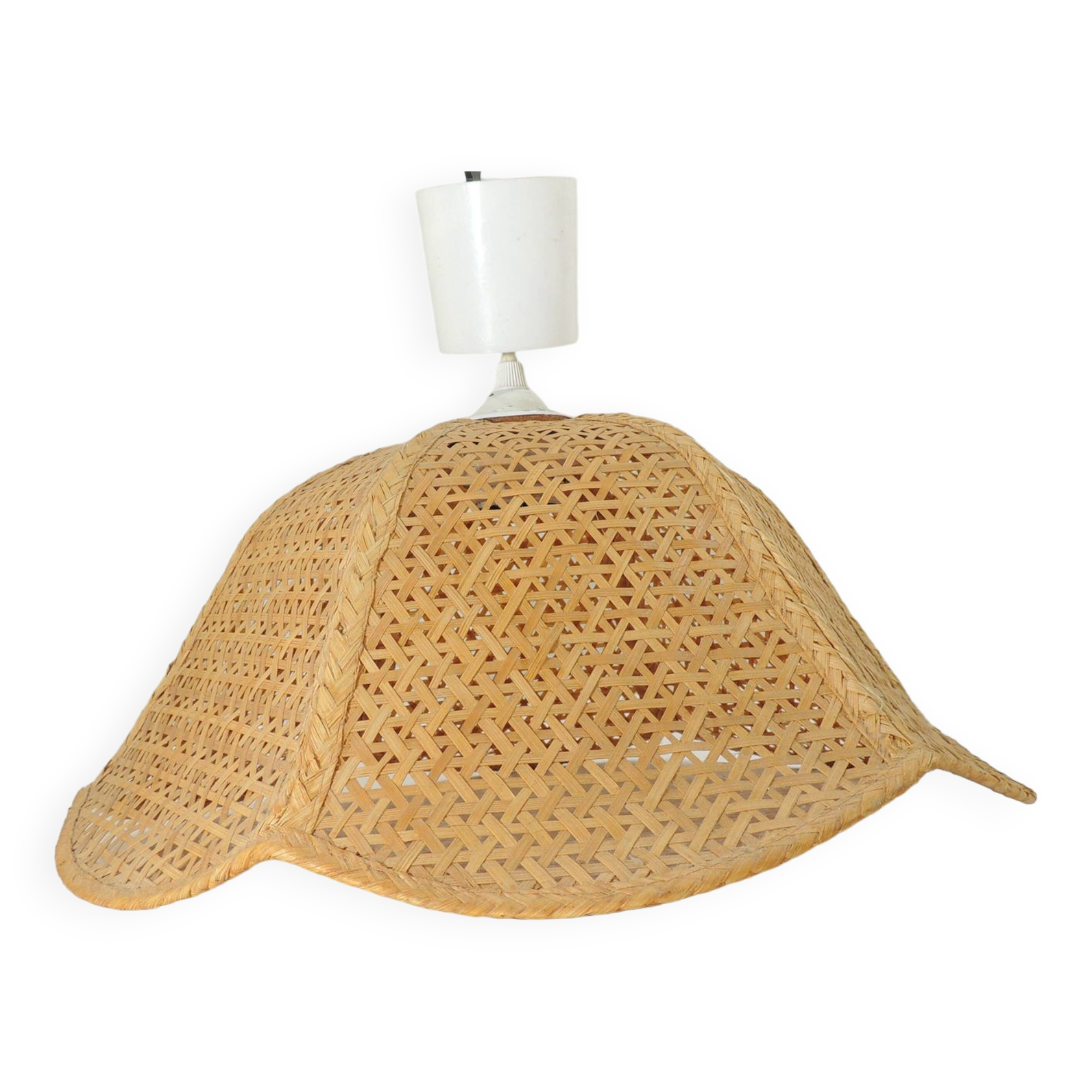 Abat jour vintage en cannage et rotin/vintage