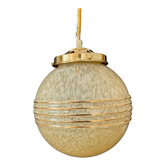 Vintage globe suspension in yellow and gold in Clichy glass