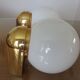 Pair of appliques " Limburg " white opaline and golden methacrylate 80s