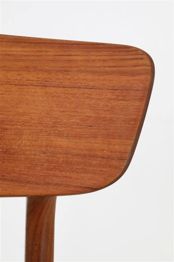 Set of 4 reupholstered Danish teak chairs, 1960s