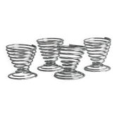 Set de 4 coquetiers design en métal argenté brillant