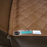 Pair of vintage Danish design brown leather swivel chairs by Bramin