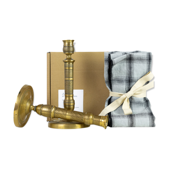 2 candle holders and 2 tea towels — All fire all flame #73