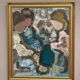 Original Swedish Oil on Canvas – "Family" by Gösta Falck – Signed – Vintage and Framed