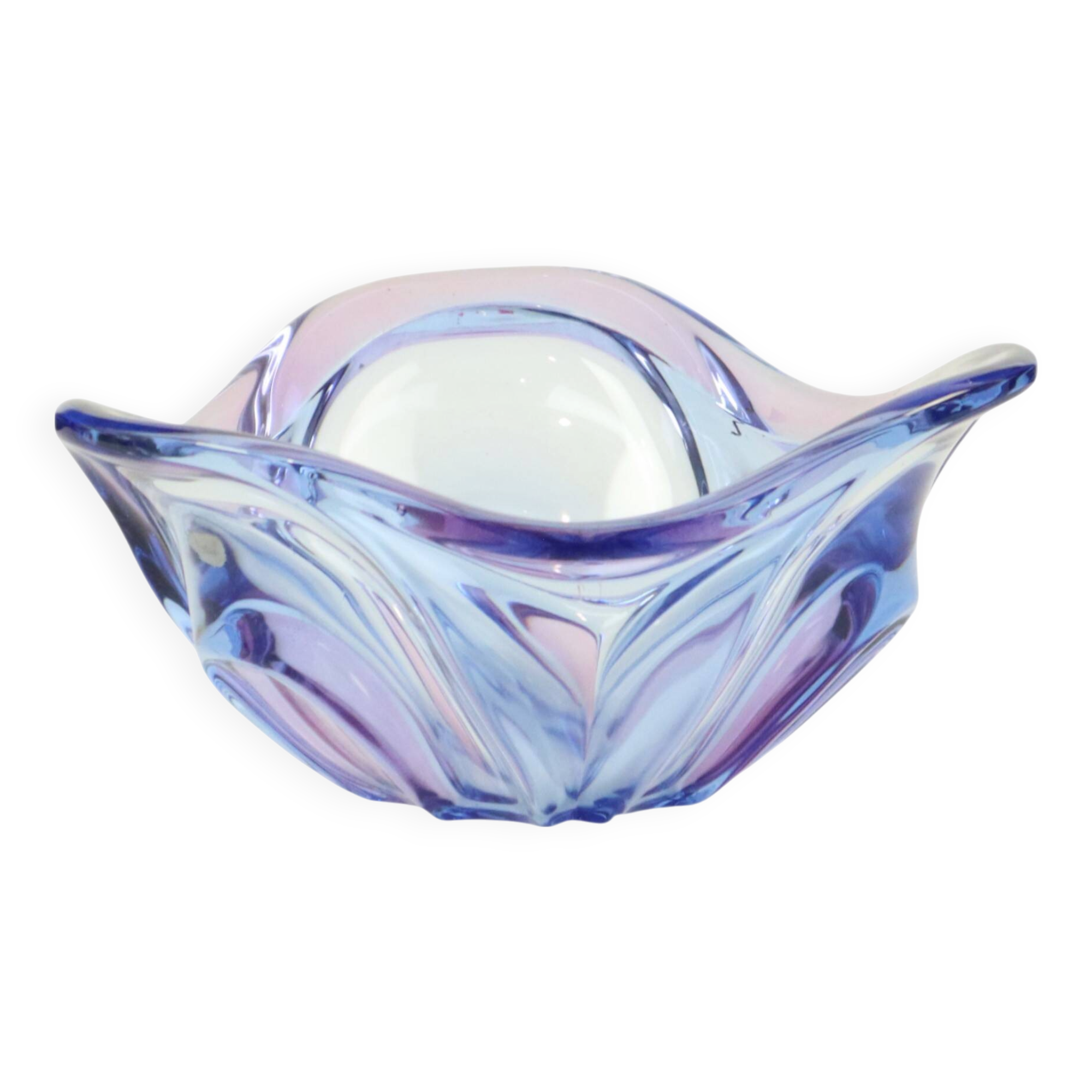 Vintage Murano Bowl Fruit Bowl Blue Purple Glass Sixties