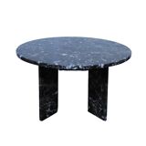 Round brown marble table