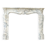 Louis XV style fireplace in arabescato marble circa 1880