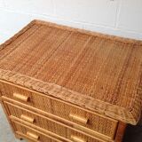 Rattan and wicker chest of drawers